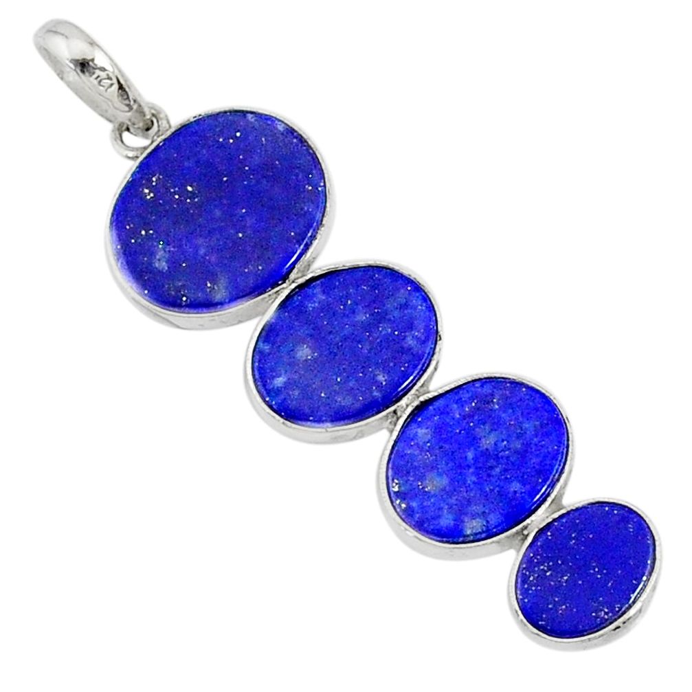9.40cts natural blue lapis lazuli 925 sterling silver pendant jewelry r87825