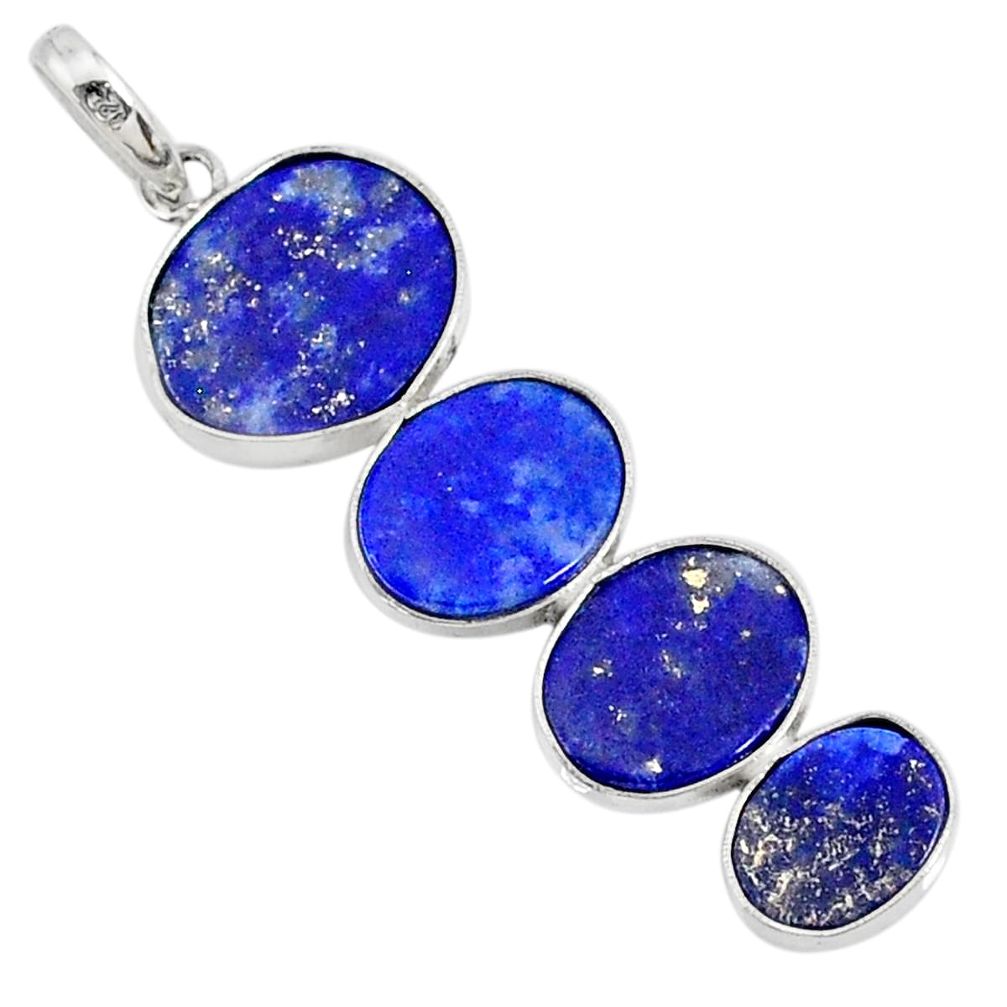 8.82cts natural blue lapis lazuli 925 sterling silver pendant jewelry r87826