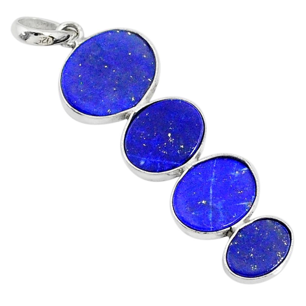 10.09cts natural blue lapis lazuli 925 sterling silver pendant jewelry r87827