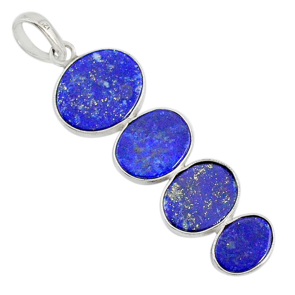 8.79cts natural blue lapis lazuli 925 sterling silver pendant jewelry r87829