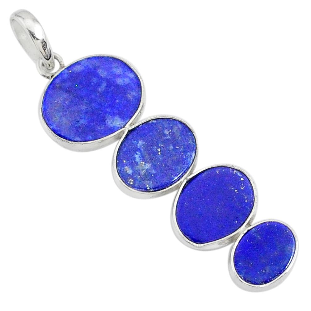 9.40cts natural blue lapis lazuli 925 sterling silver pendant jewelry r87830