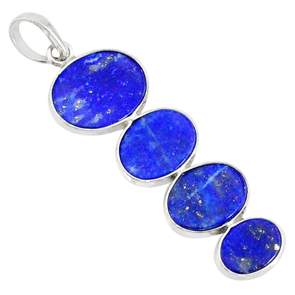 8.32cts natural blue lapis lazuli 925 sterling silver pendant jewelry r87831