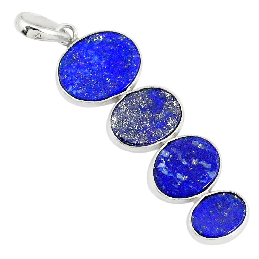 9.40cts natural blue lapis lazuli 925 sterling silver pendant jewelry r87833