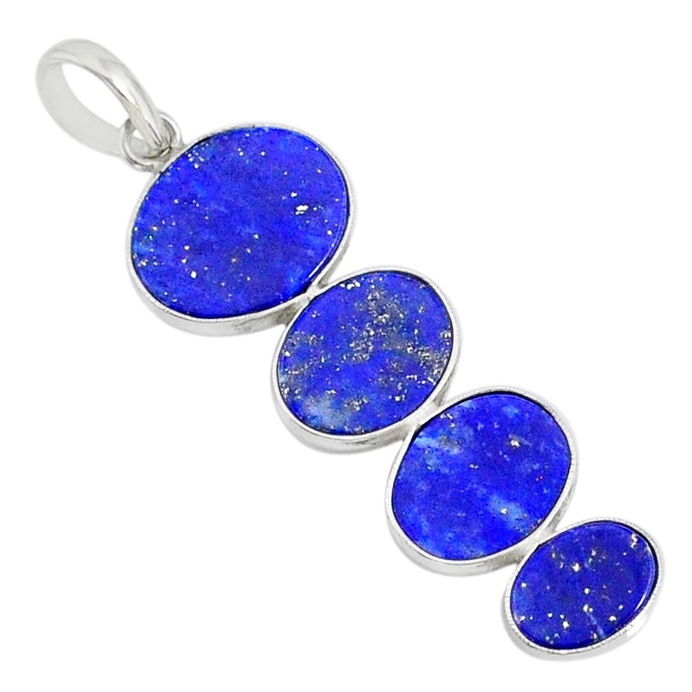 9.54cts natural blue lapis lazuli 925 sterling silver pendant jewelry r87834