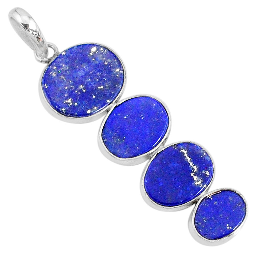 8.82cts natural blue lapis lazuli 925 sterling silver pendant jewelry r87837