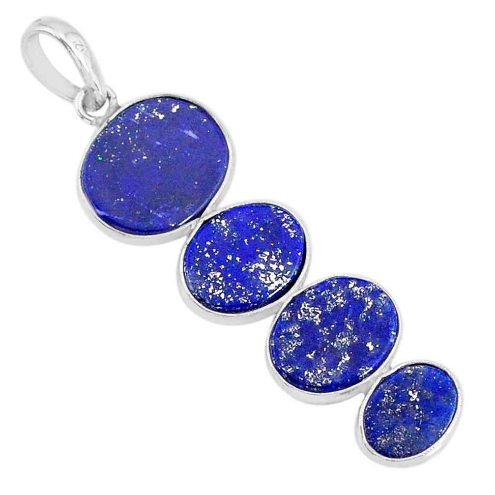 8.76cts natural blue lapis lazuli 925 sterling silver pendant jewelry r87840