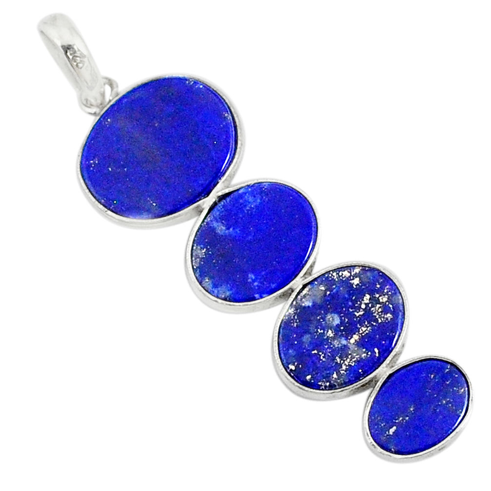 9.45cts natural blue lapis lazuli 925 sterling silver pendant jewelry r87932