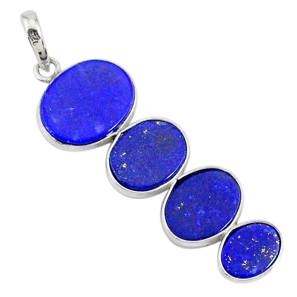 9.40cts natural blue lapis lazuli 925 sterling silver pendant jewelry r87934