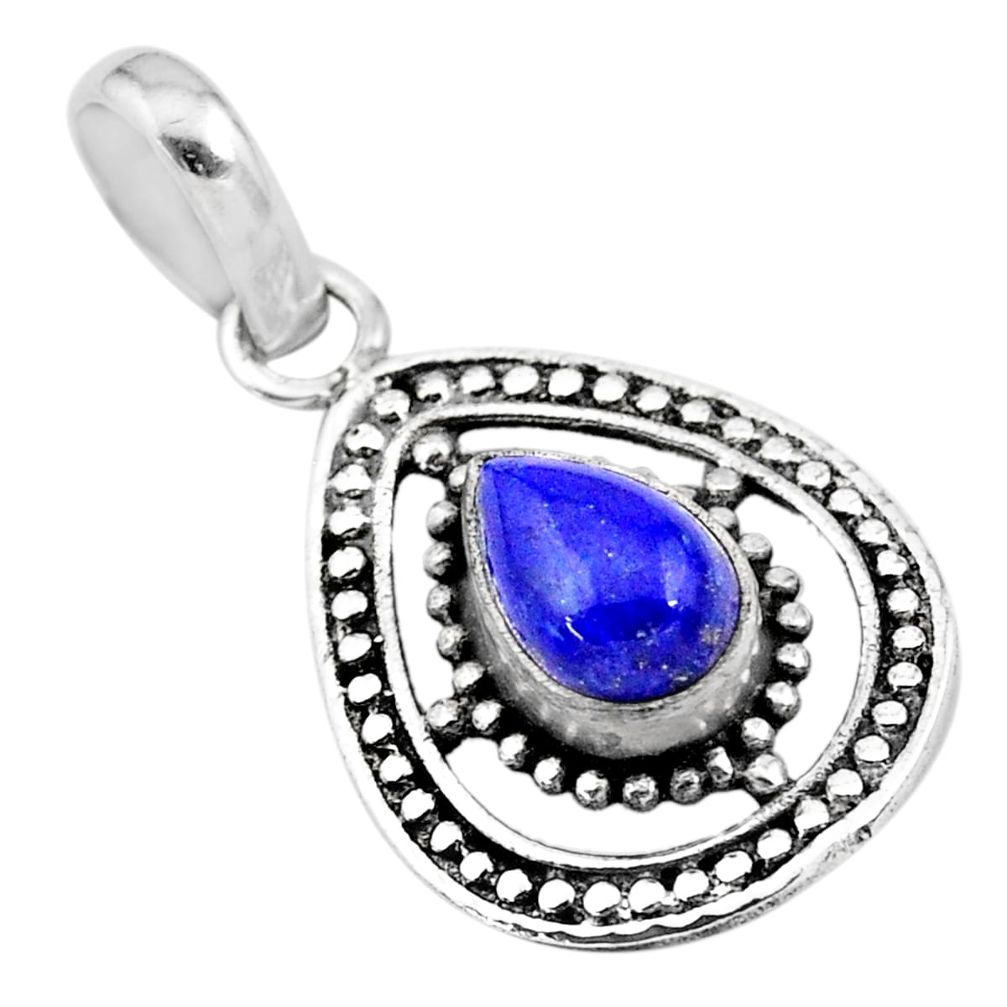 2.30cts natural blue lapis lazuli 925 sterling silver pendant jewelry t28894