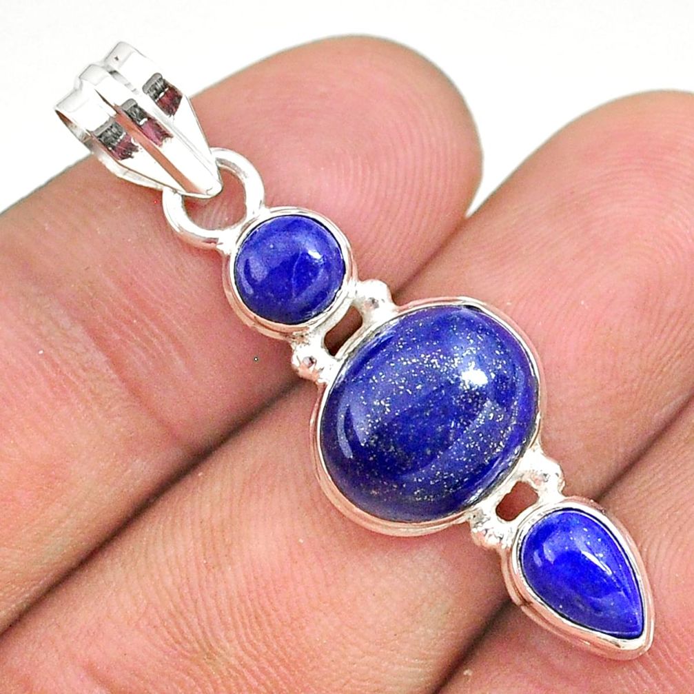 9.16cts natural blue lapis lazuli 925 sterling silver pendant jewelry t34820
