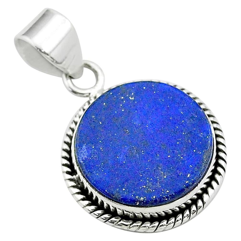 11.55cts natural blue lapis lazuli 925 sterling silver pendant jewelry t53907