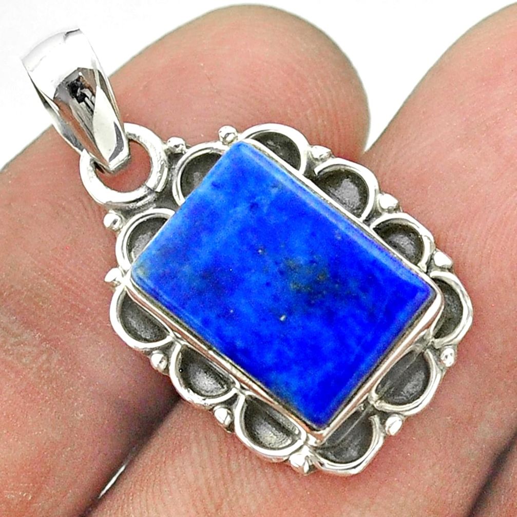6.27cts natural blue lapis lazuli 925 sterling silver pendant jewelry t56028