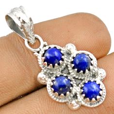 3.58cts natural blue lapis lazuli 925 sterling silver pendant jewelry u16635