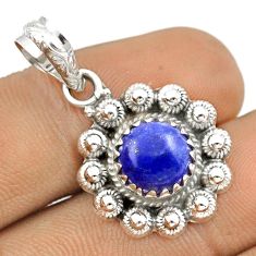 4.93cts natural blue lapis lazuli 925 sterling silver pendant jewelry u16679