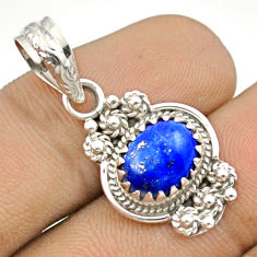 4.28cts natural blue lapis lazuli 925 sterling silver pendant jewelry u16748