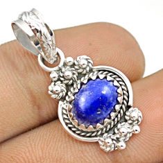 4.08cts natural blue lapis lazuli 925 sterling silver pendant jewelry u16751