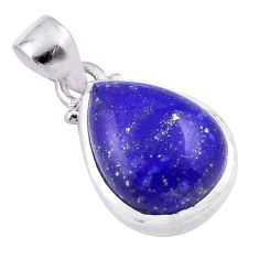 9.44cts natural blue lapis lazuli 925 sterling silver pendant jewelry u17833