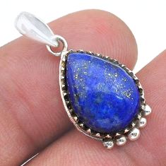 5.85cts natural blue lapis lazuli 925 sterling silver pendant jewelry u61492