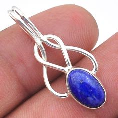 2.44cts natural blue lapis lazuli 925 sterling silver pendant jewelry u61644