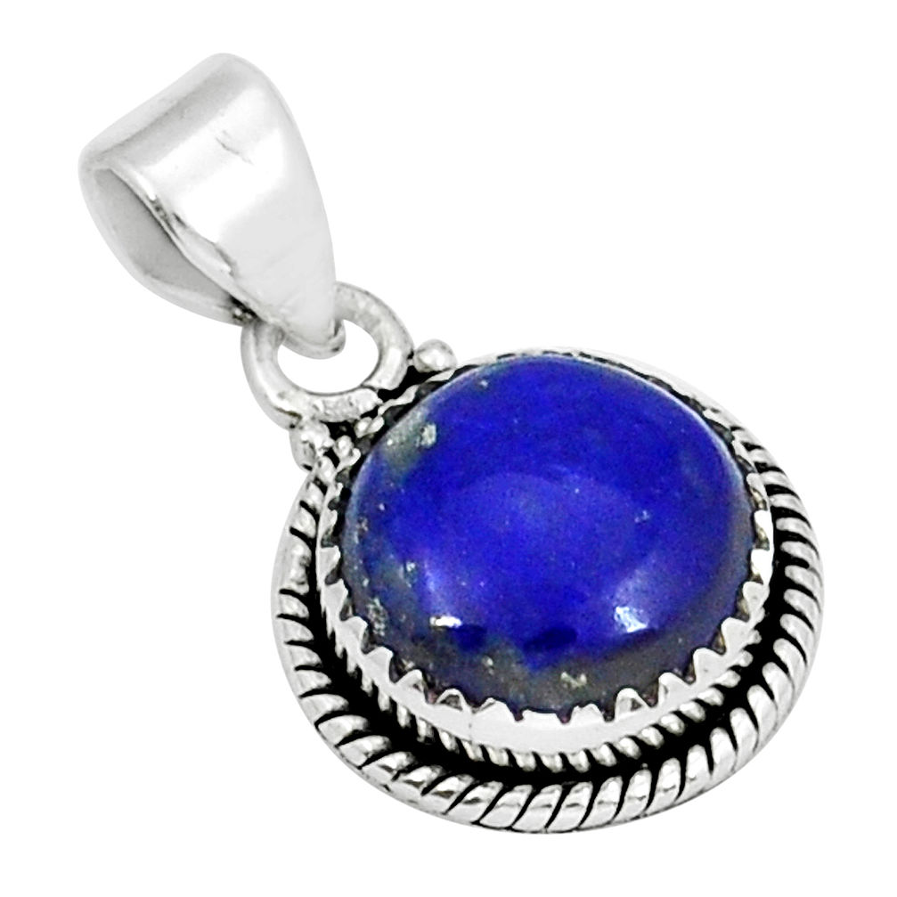 6.04cts natural blue lapis lazuli 925 sterling silver pendant jewelry y11567