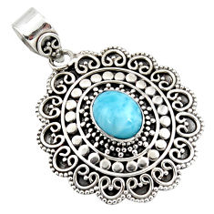 Clearance Sale- 4.42cts natural blue larimar 925 sterling silver boho pendant jewelry r46977