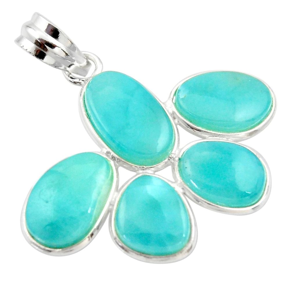 15.93cts natural blue larimar 925 sterling silver pendant jewelry r34921