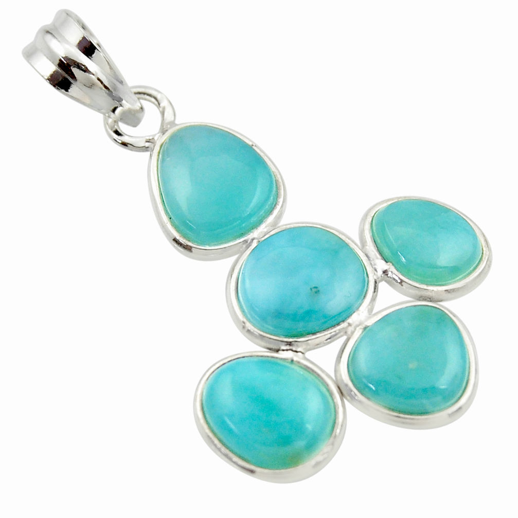 12.52cts natural blue larimar 925 sterling silver pendant jewelry r34923