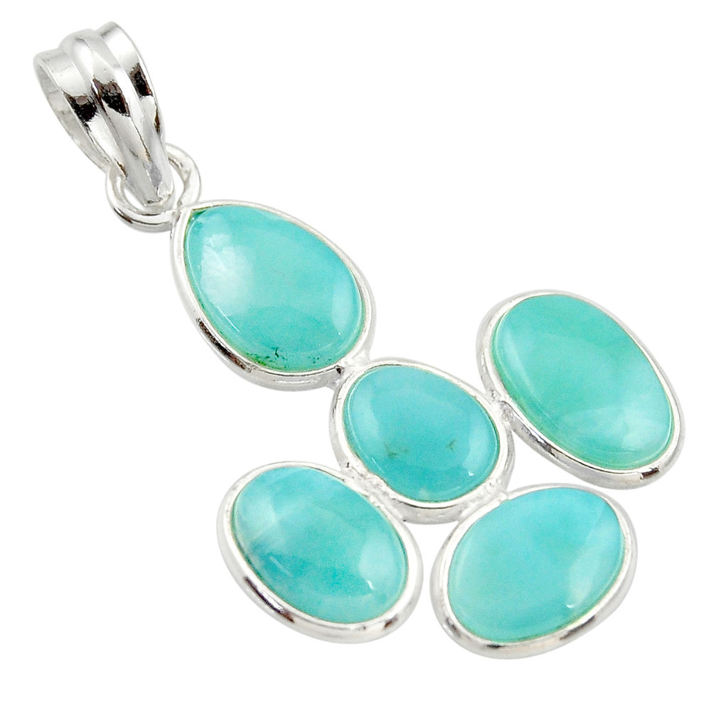 11.93cts natural blue larimar 925 sterling silver pendant jewelry r34932