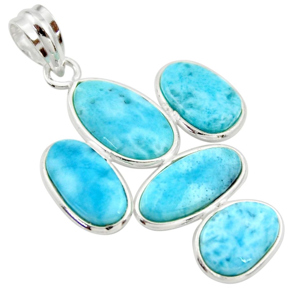 16.41cts natural blue larimar 925 sterling silver pendant jewelry r34953