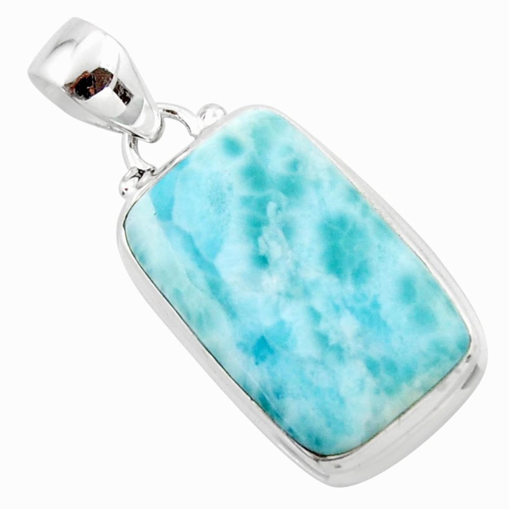 16.23cts natural blue larimar 925 sterling silver pendant jewelry r43664