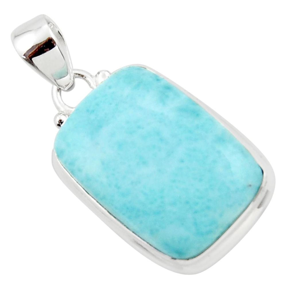 16.85cts natural blue larimar 925 sterling silver pendant jewelry r43674