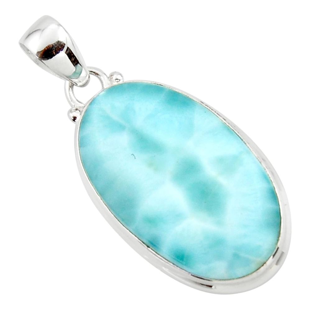 18.23cts natural blue larimar 925 sterling silver pendant jewelry r43678