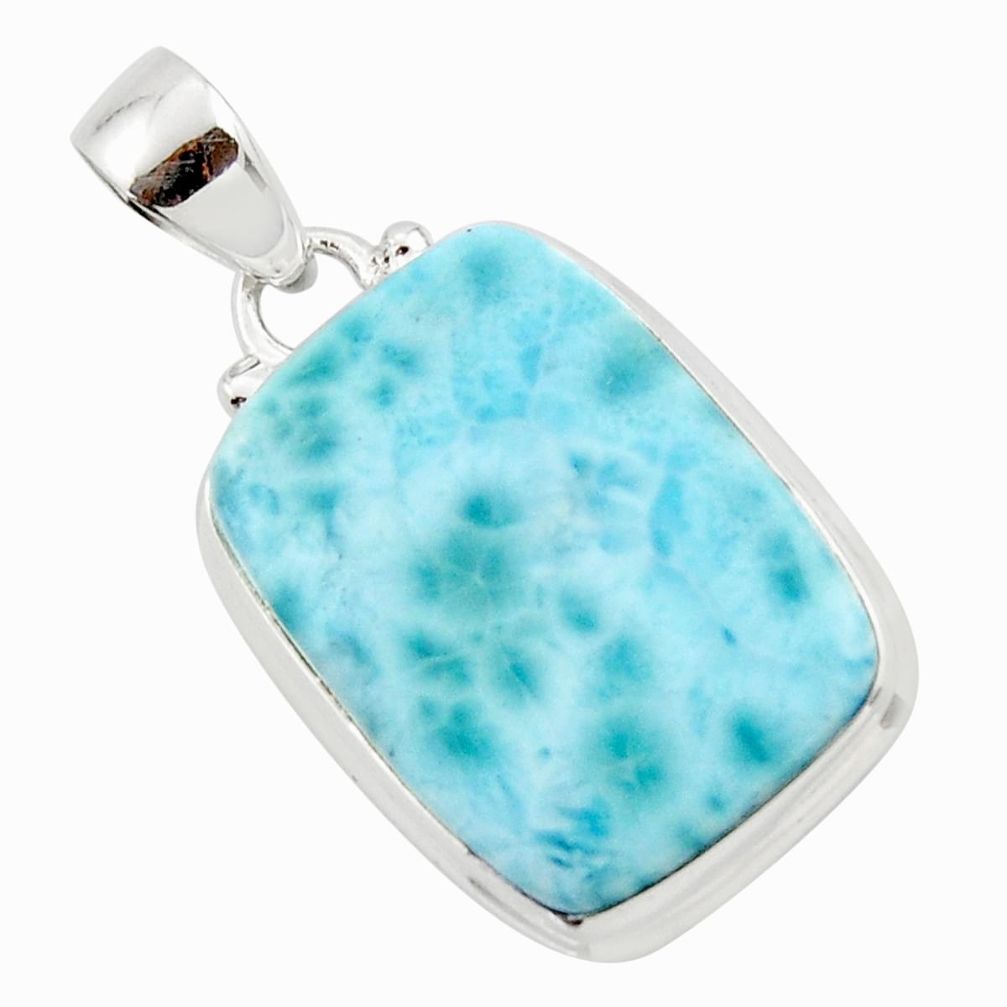 17.35cts natural blue larimar 925 sterling silver pendant jewelry r43680