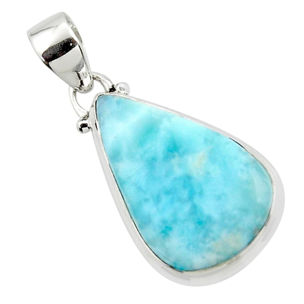 13.73cts natural blue larimar 925 sterling silver pendant jewelry r43683
