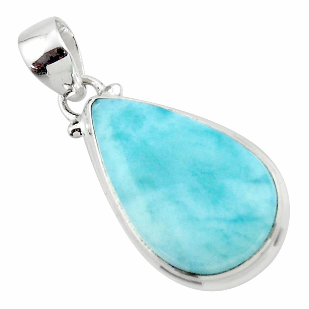 14.40cts natural blue larimar 925 sterling silver pendant jewelry r43685