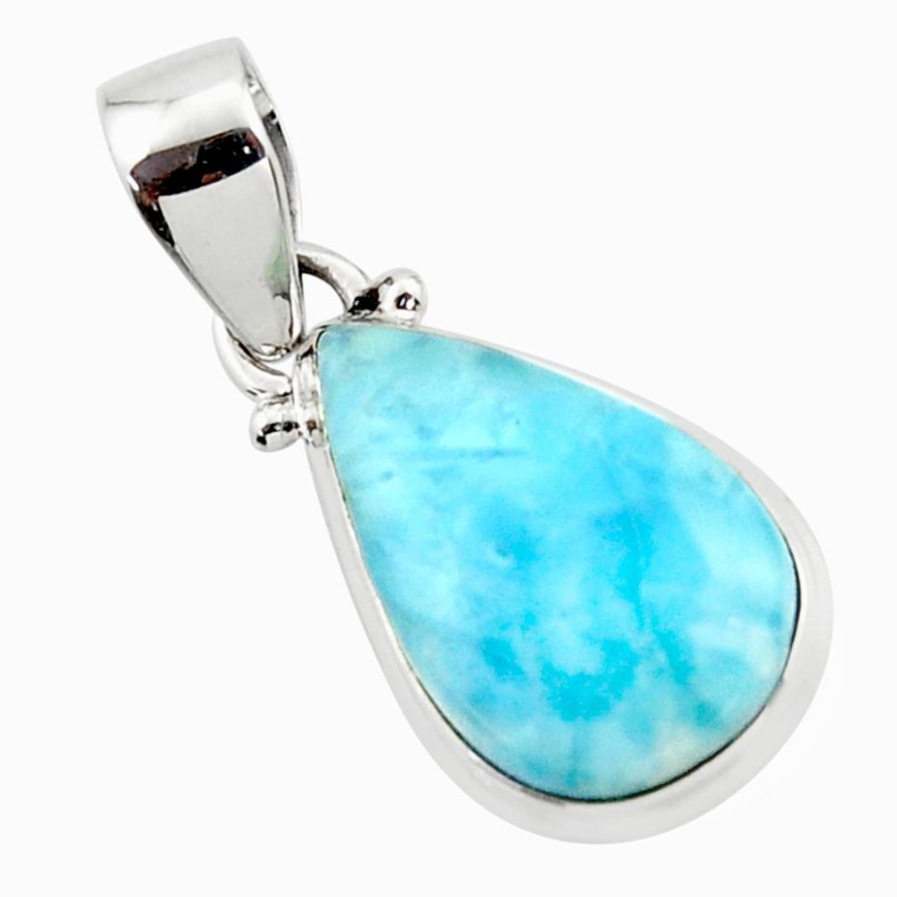 10.22cts natural blue larimar 925 sterling silver pendant jewelry r43686