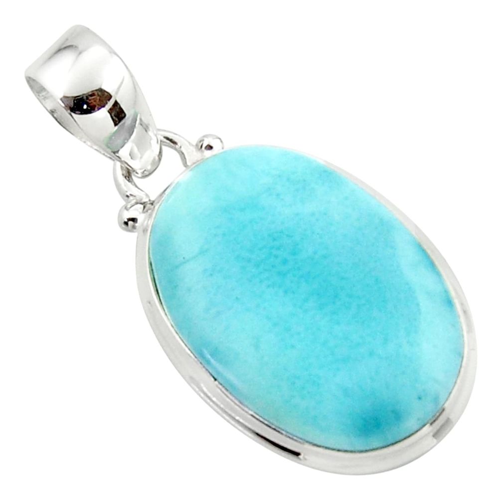 15.10cts natural blue larimar 925 sterling silver pendant jewelry r43697