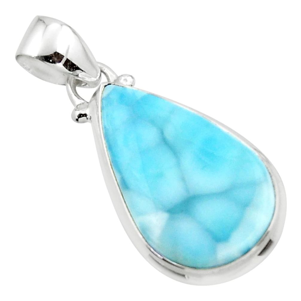 13.60cts natural blue larimar 925 sterling silver pendant jewelry r43698