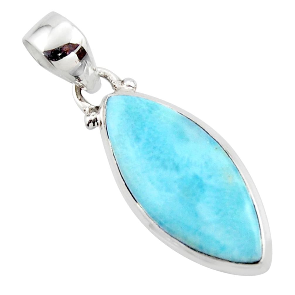 10.65cts natural blue larimar 925 sterling silver pendant jewelry r43803