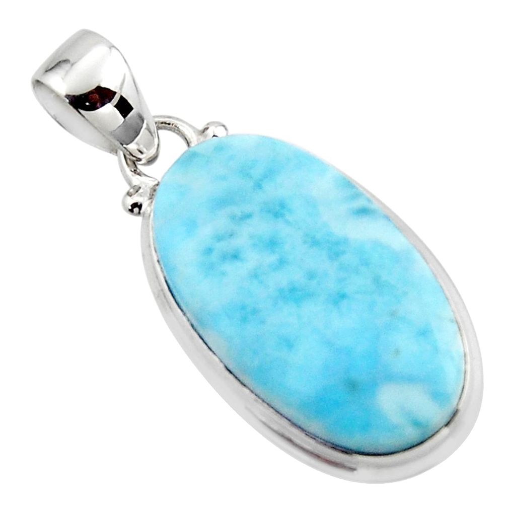 13.68cts natural blue larimar 925 sterling silver pendant jewelry r43813