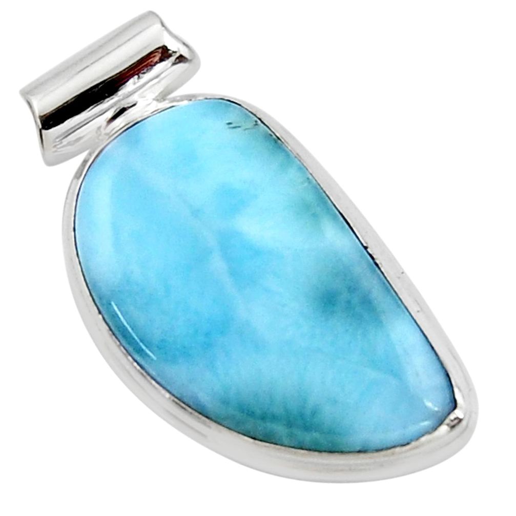 13.15cts natural blue larimar 925 sterling silver pendant jewelry r50310