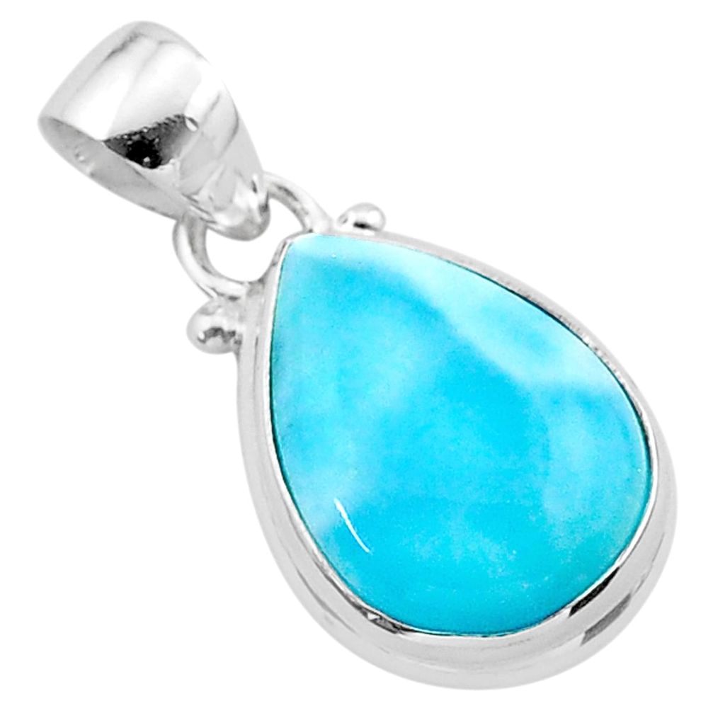 8.71cts natural blue larimar 925 sterling silver pendant jewelry t24365