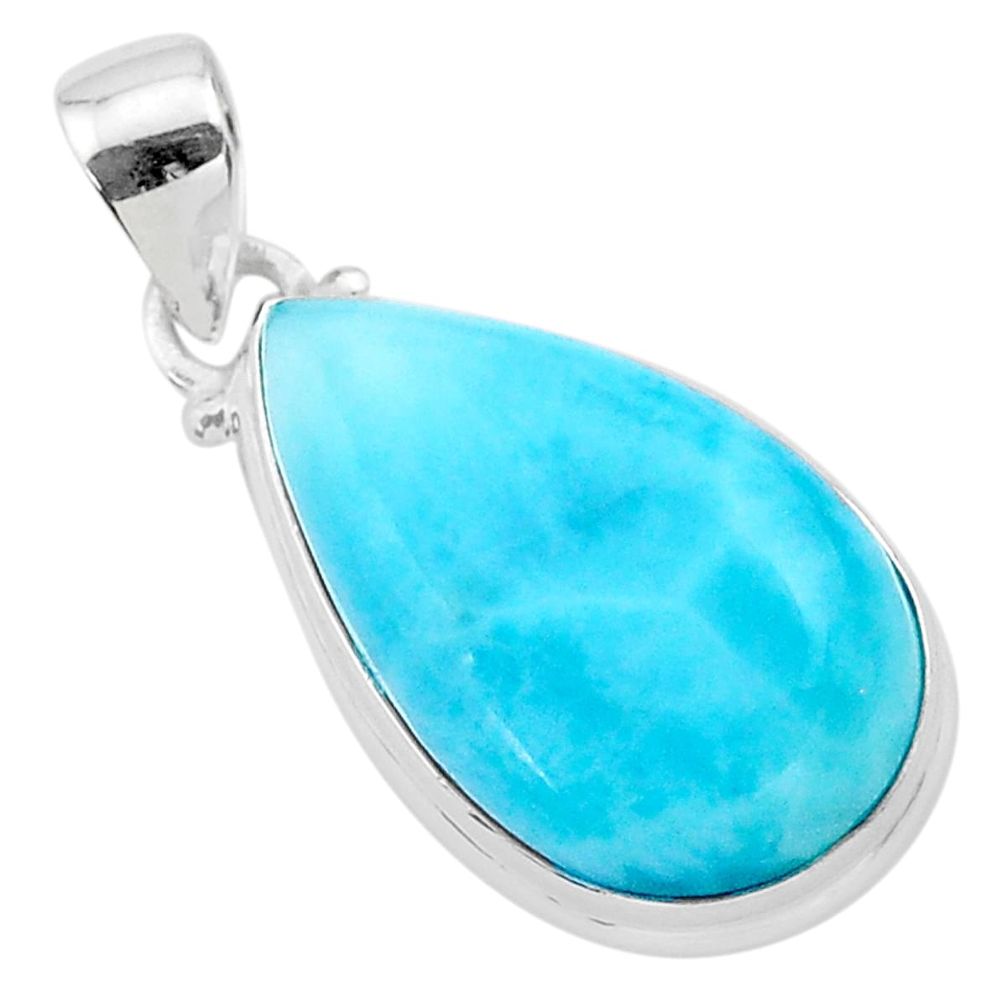 14.06cts natural blue larimar 925 sterling silver pendant jewelry t24422