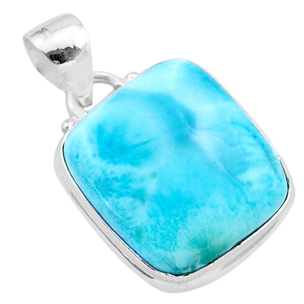 16.03cts natural blue larimar 925 sterling silver pendant jewelry t24430