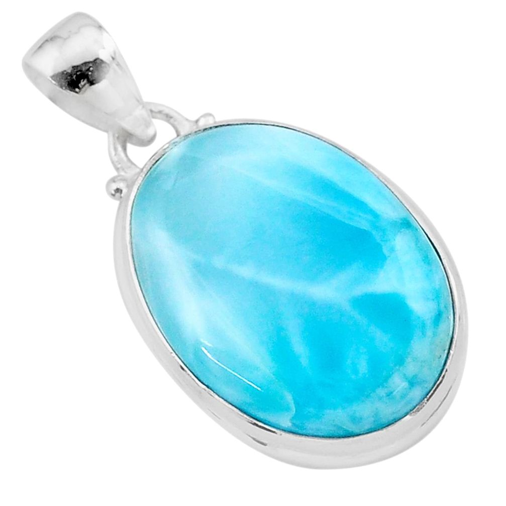 16.03cts natural blue larimar 925 sterling silver pendant jewelry t24434