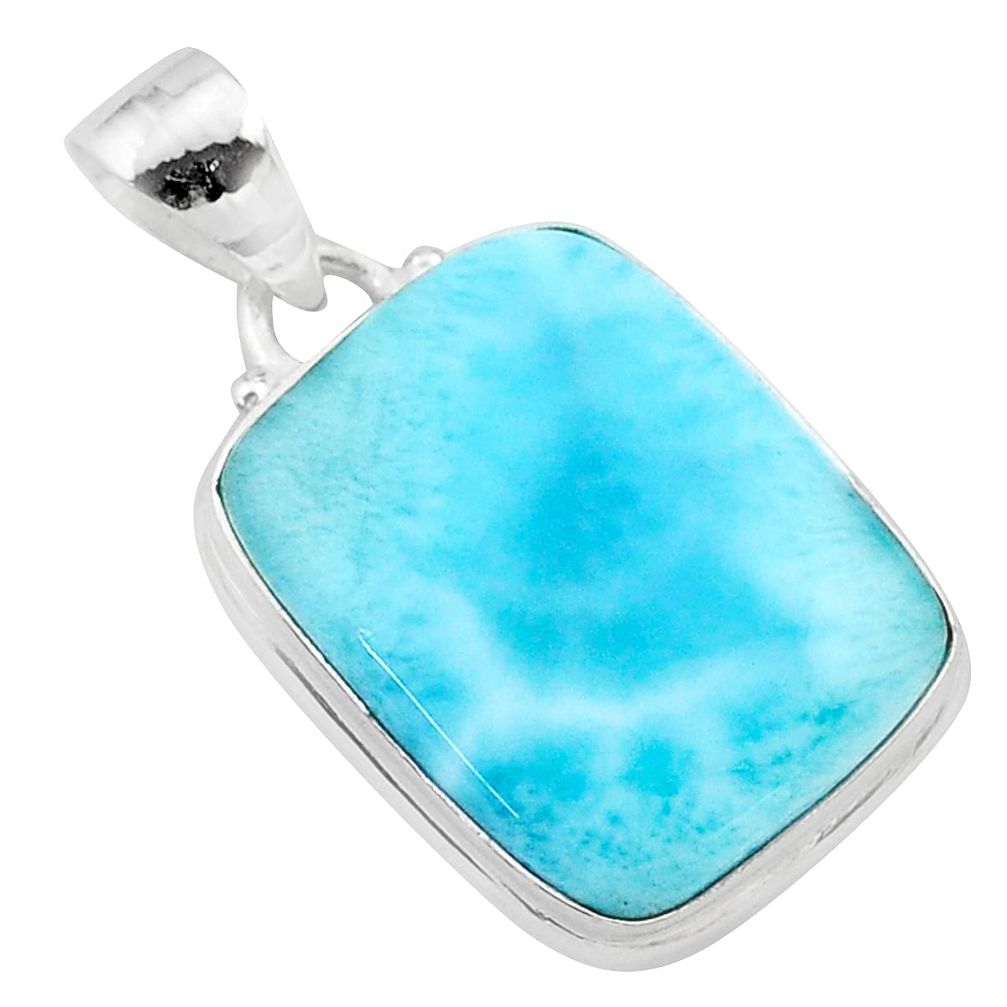 16.54cts natural blue larimar 925 sterling silver pendant jewelry t24446