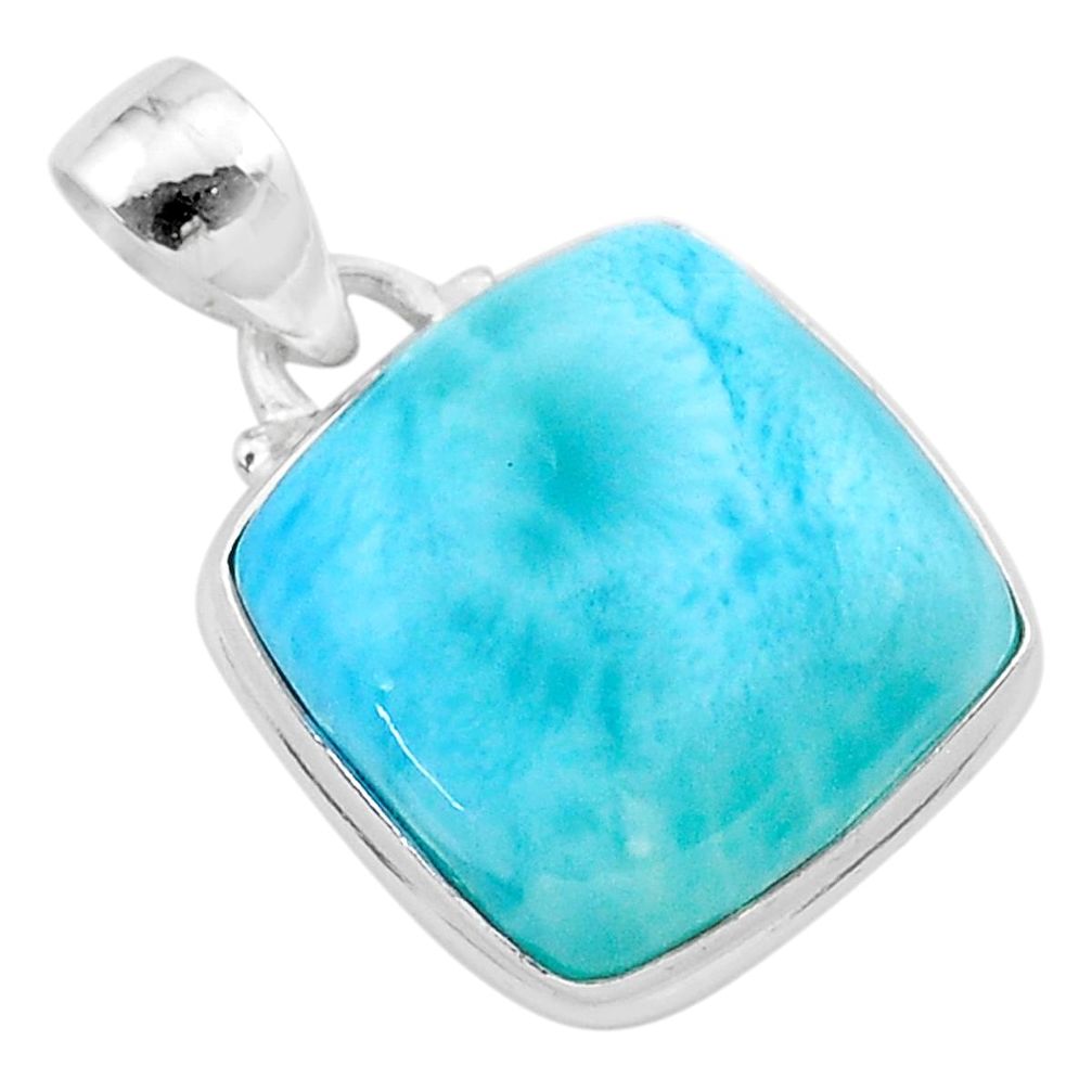 15.02cts natural blue larimar 925 sterling silver pendant jewelry t24459