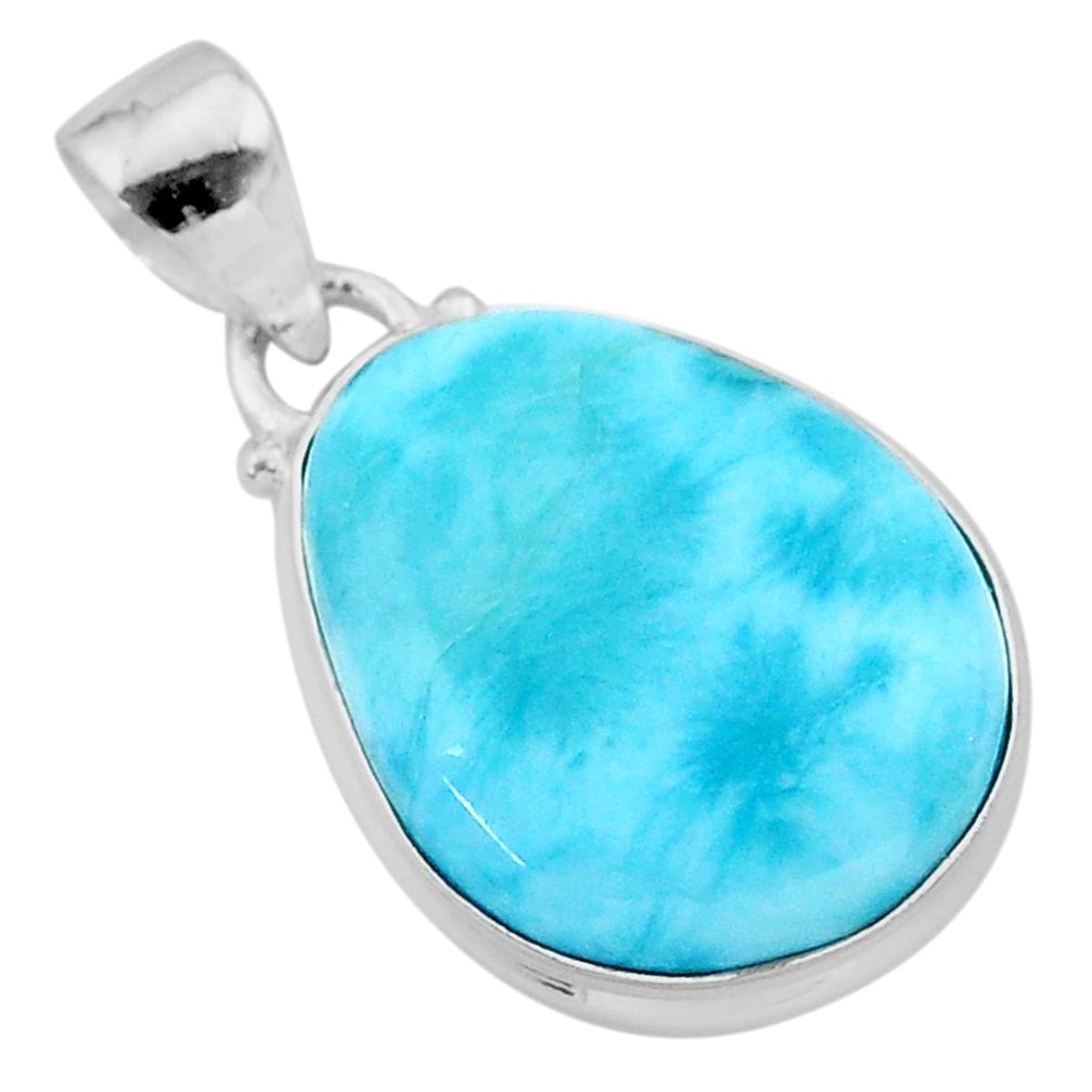 13.15cts natural blue larimar 925 sterling silver pendant jewelry t24469