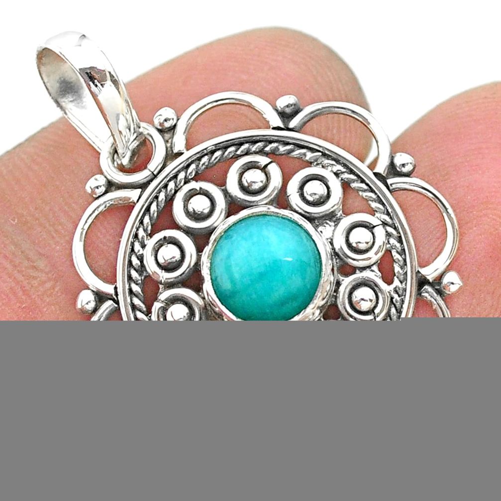 3.10cts natural blue larimar 925 sterling silver pendant jewelry t32748