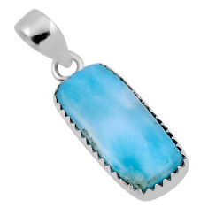 5.03cts natural blue larimar baguette 925 sterling silver pendant jewelry n34274